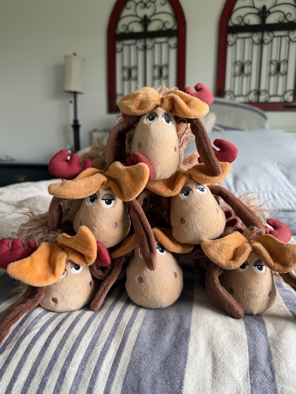 RARE Bark Box Fred the Reindeer Grinch Dog Toy Spiky Ball Collection of 6